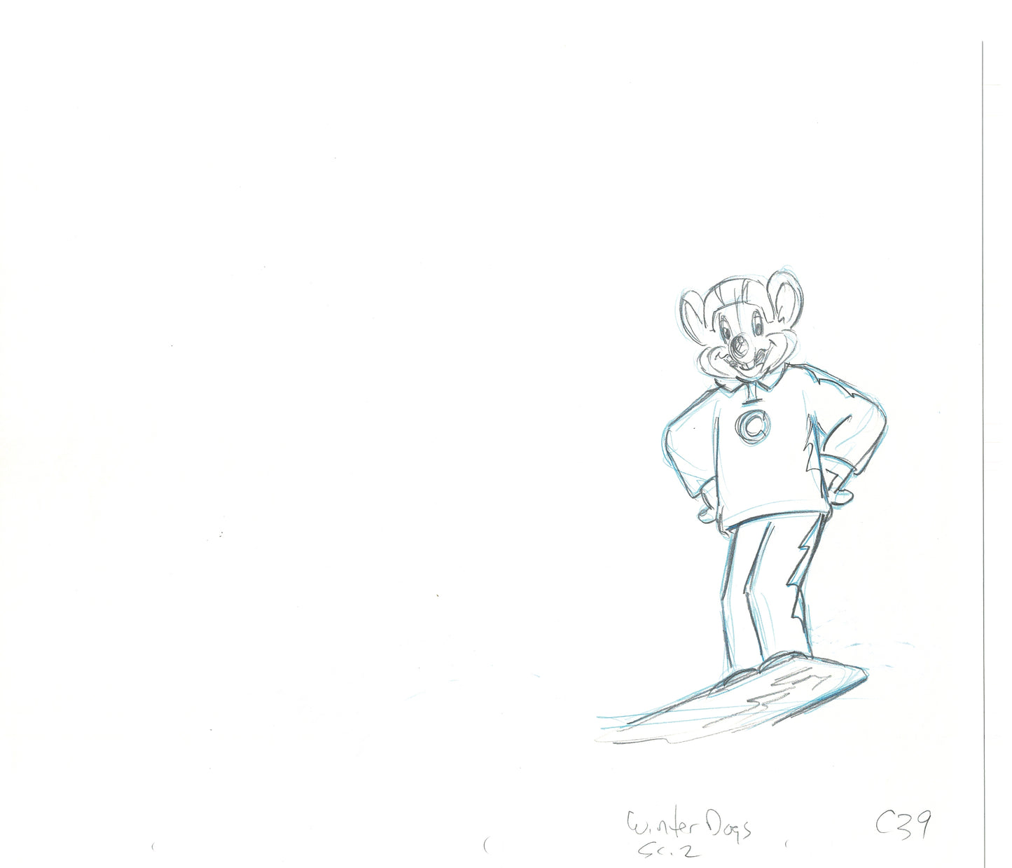 Chuck E Cheese Pizza Commercial Production Animation Cel Drawing 2005 WDR-2