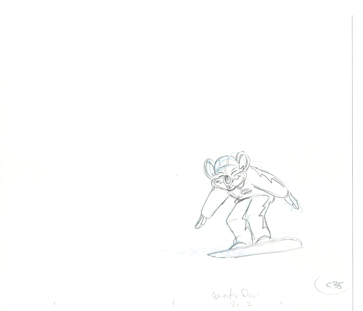 Chuck E Cheese Pizza Commercial Production Animation Cel Drawing 2005 WDR-4