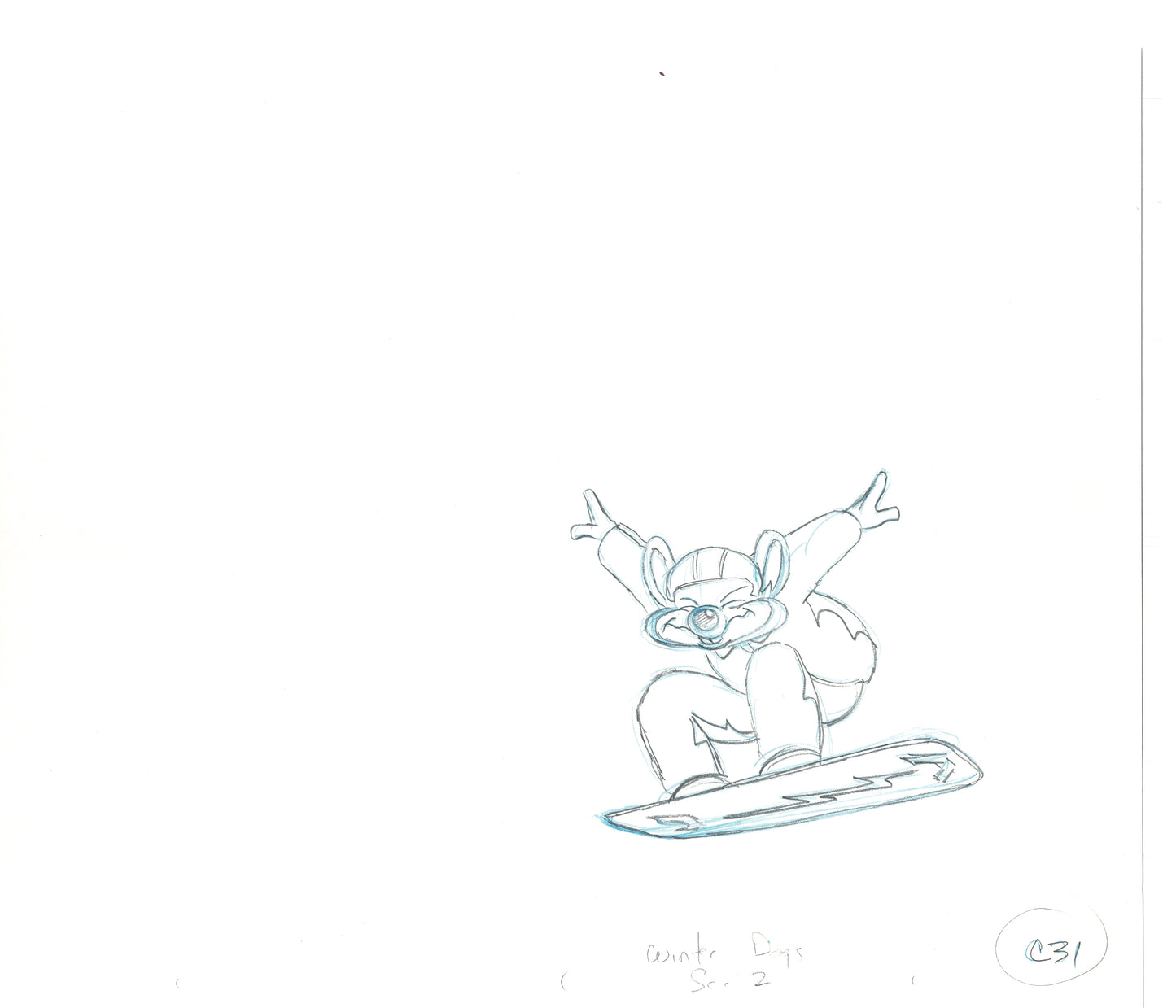 Chuck E Cheese Pizza Commercial Production Animation Cel Drawing 2005 WDR-6