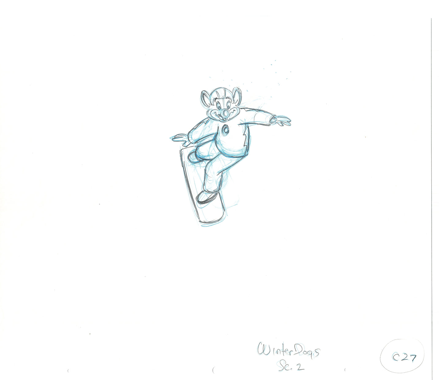 Chuck E Cheese Pizza Commercial Production Animation Cel Drawing 2005 WDR-8