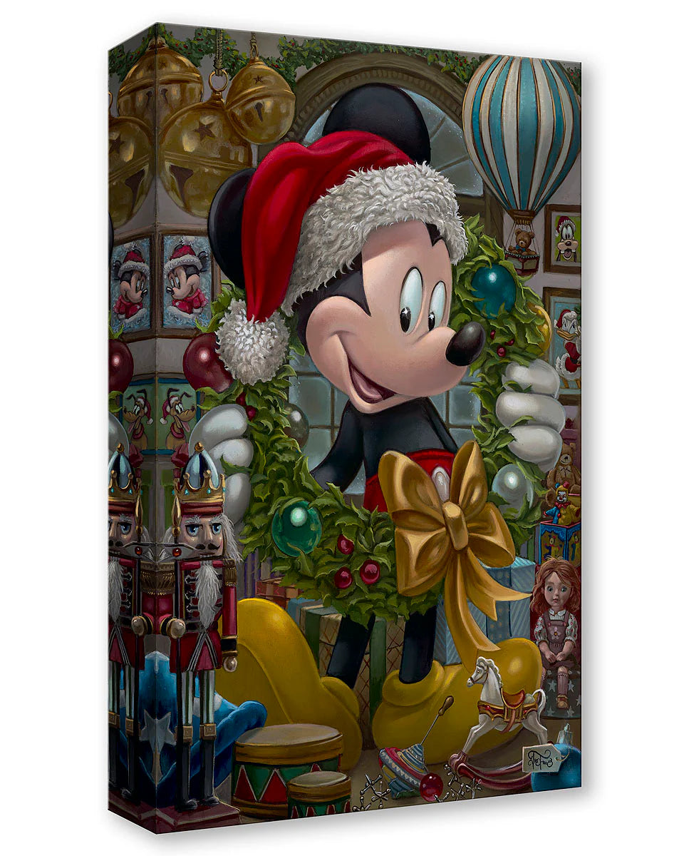 Mickey Mouse Walt Disney Fine Art Jared Franco Limited Edition of 1500 Treasures on Canvas Print TOC - Christmas Mickey