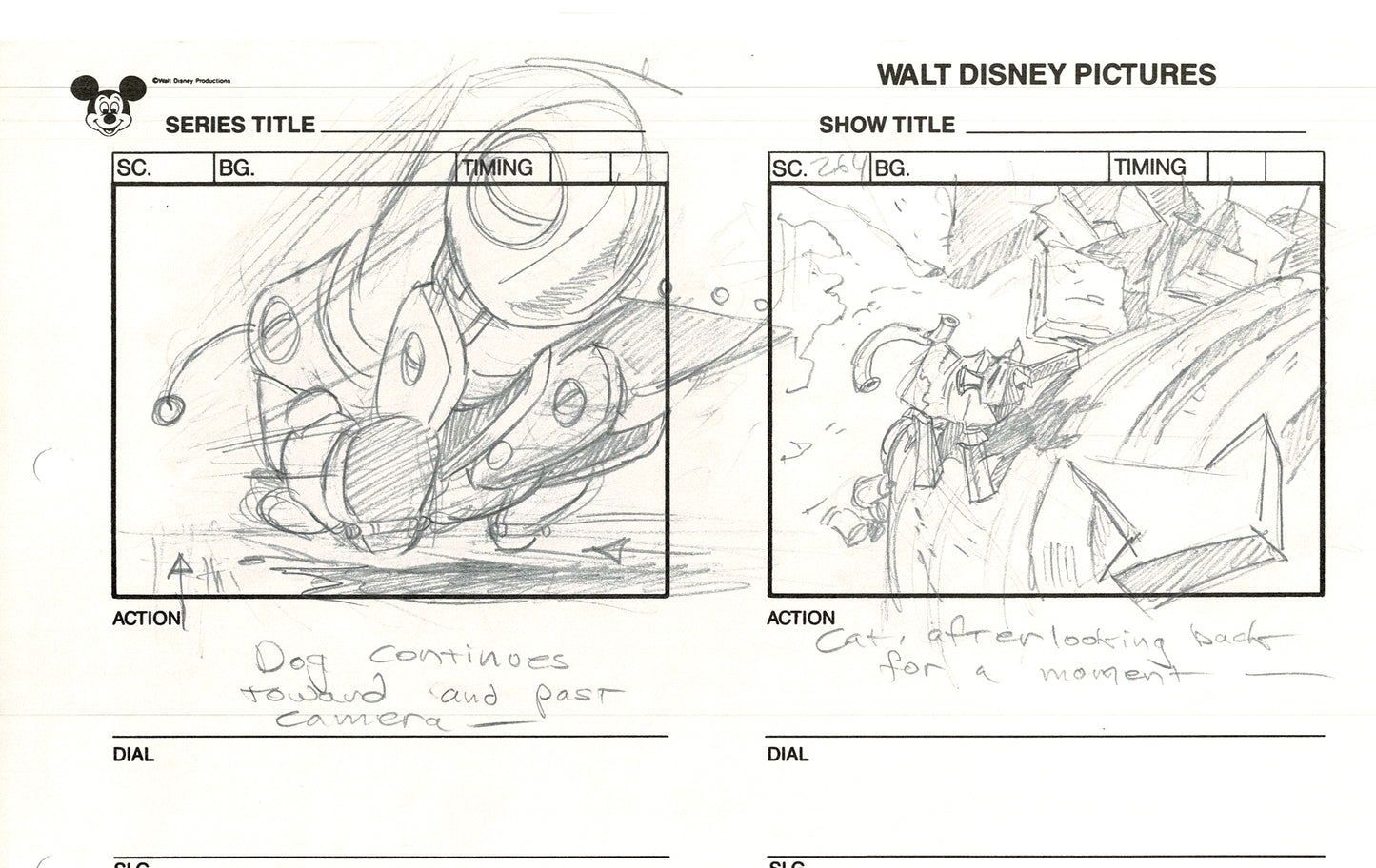 Chip n Dale Rescue Rangers Original Production Animation Storyboard Walt Disney FIRST EPISODE 1988 A22