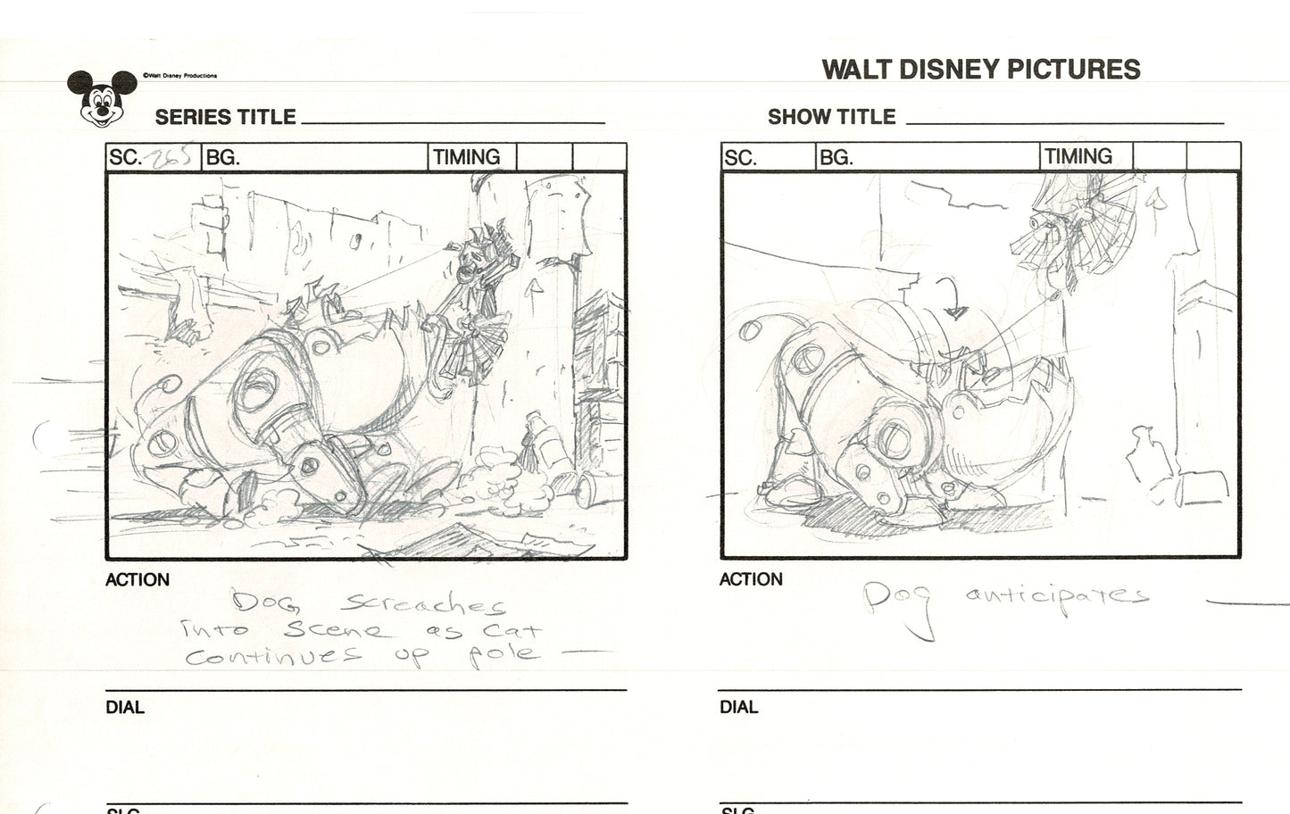 Chip n Dale Rescue Rangers Original Production Animation Storyboard Walt Disney FIRST EPISODE 1988 A23