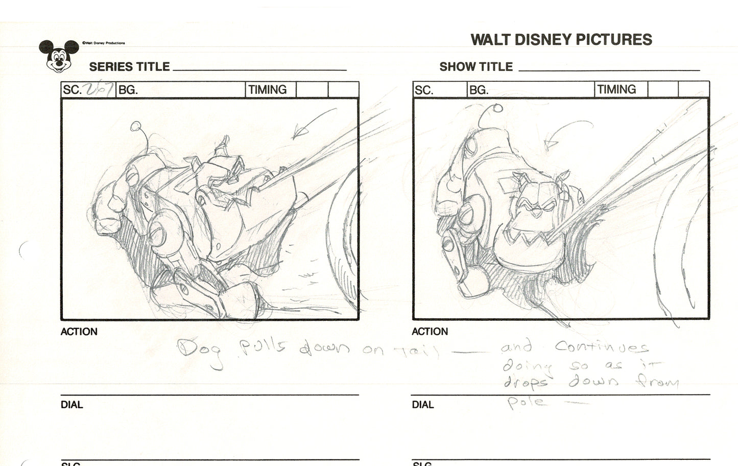 Chip n Dale Rescue Rangers Original Production Animation Storyboard Walt Disney FIRST EPISODE 1988 A25