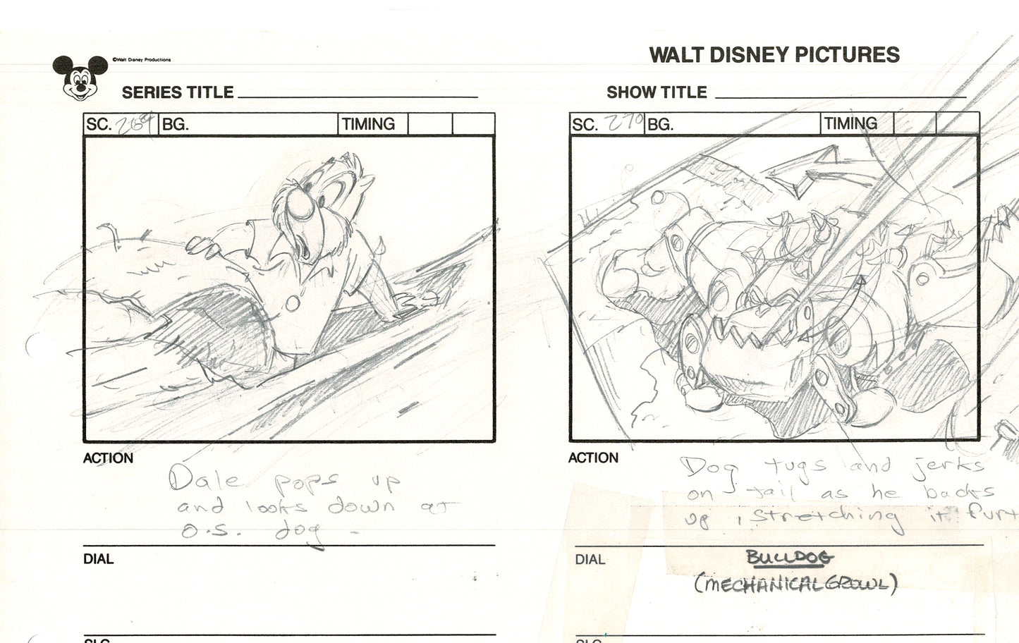 Chip n Dale Rescue Rangers Original Production Animation Storyboard Walt Disney FIRST EPISODE 1988 A26