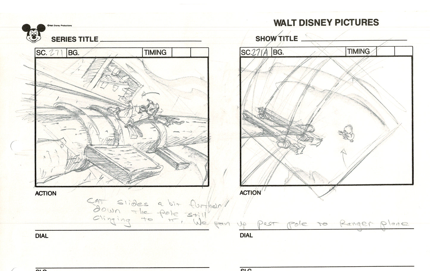 Chip n Dale Rescue Rangers Original Production Animation Storyboard Walt Disney FIRST EPISODE 1988 A27