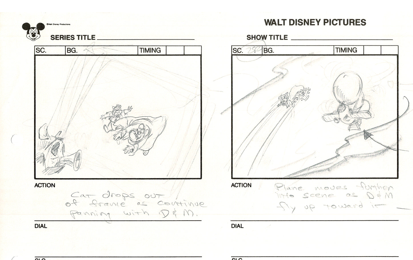 Chip n Dale Rescue Rangers Original Production Animation Storyboard Walt Disney FIRST EPISODE 1988 A33
