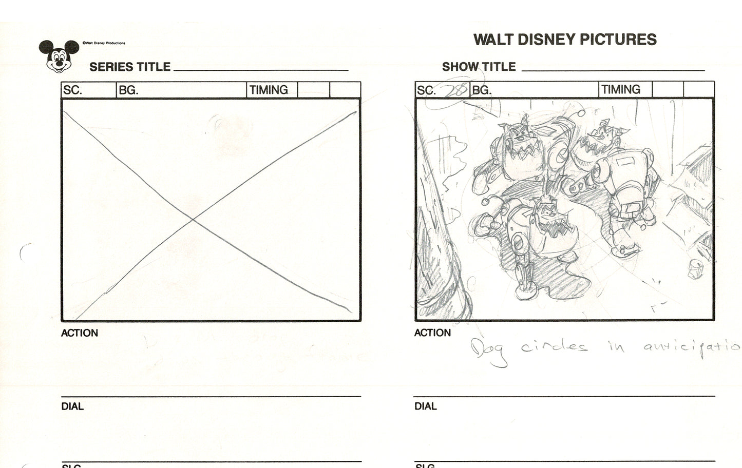 Chip n Dale Rescue Rangers Original Production Animation Storyboard Walt Disney FIRST EPISODE 1988 A35
