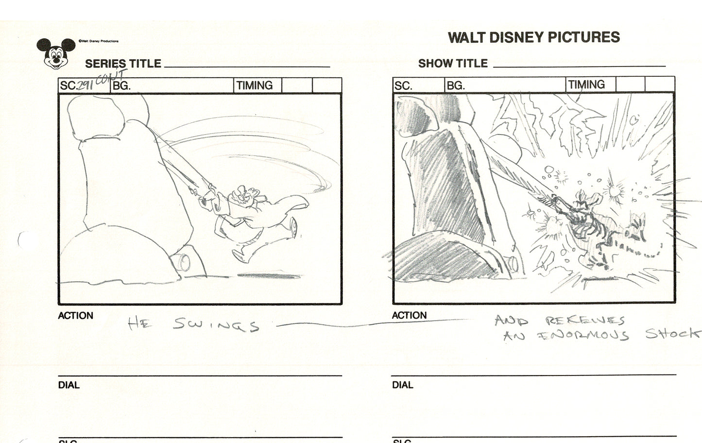 Chip n Dale Rescue Rangers Original Production Animation Storyboard Walt Disney FIRST EPISODE 1988 A39