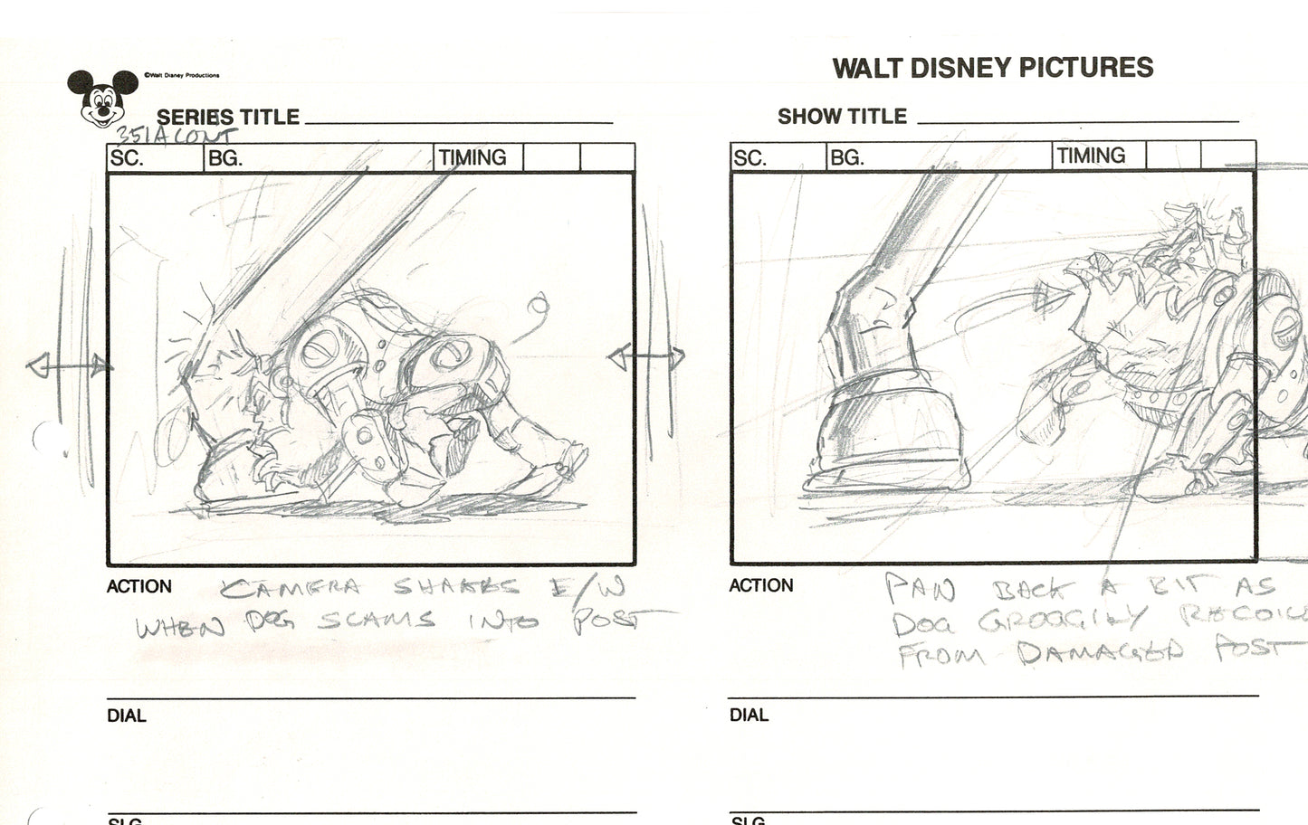 Chip n Dale Rescue Rangers Original Production Animation Storyboard Walt Disney FIRST EPISODE 1988 A55