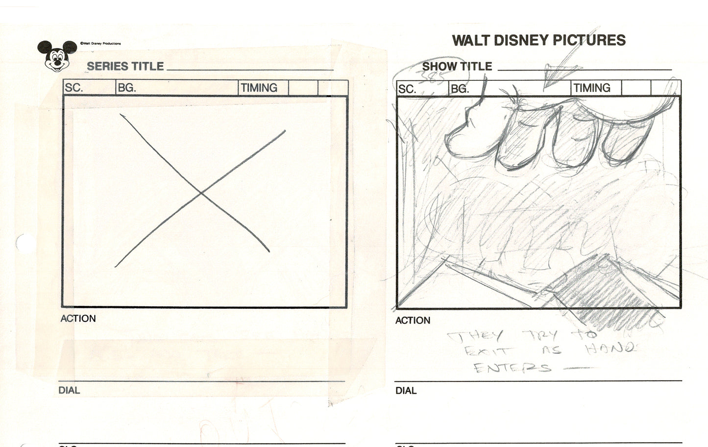 Chip n Dale Rescue Rangers Original Production Animation Storyboard Walt Disney FIRST EPISODE 1988 A75