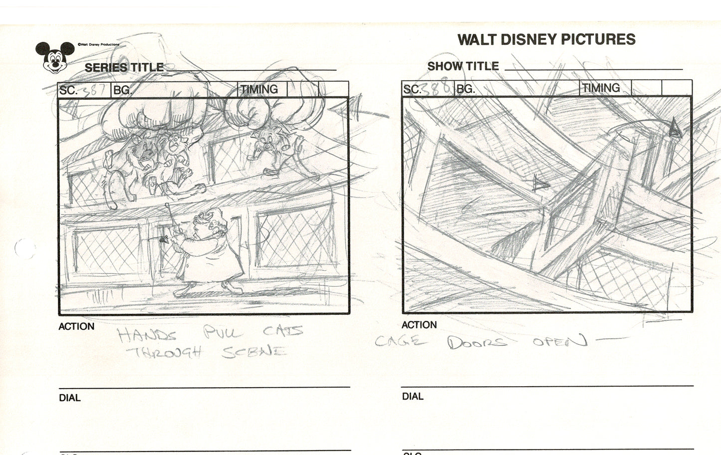 Chip n Dale Rescue Rangers Original Production Animation Storyboard Walt Disney FIRST EPISODE 1988 A77