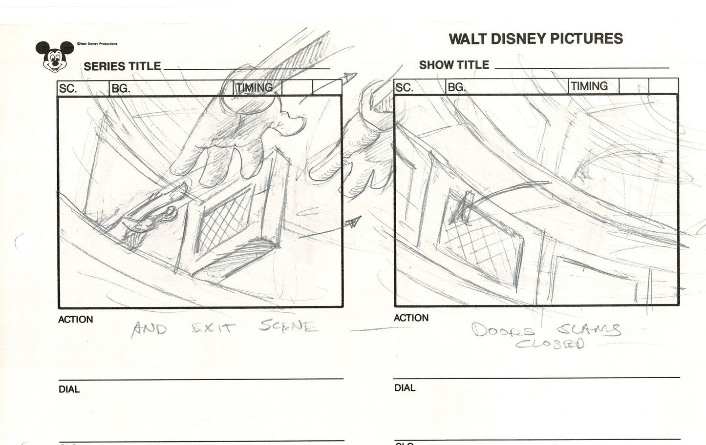 Chip n Dale Rescue Rangers Original Production Animation Storyboard Walt Disney FIRST EPISODE 1988 A78