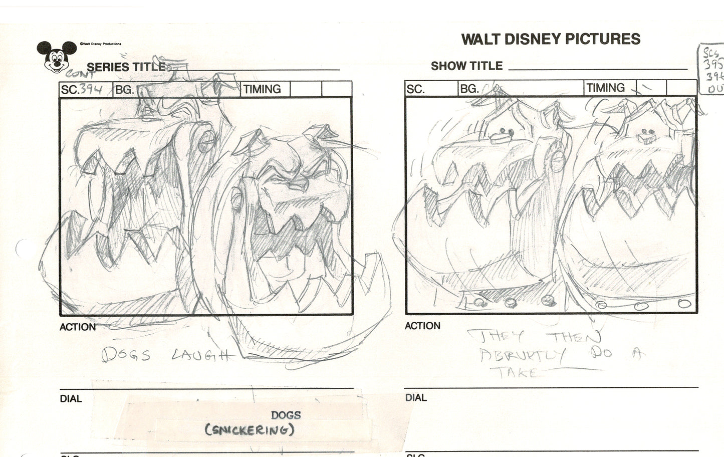 Chip n Dale Rescue Rangers Original Production Animation Storyboard Walt Disney FIRST EPISODE 1988 A84