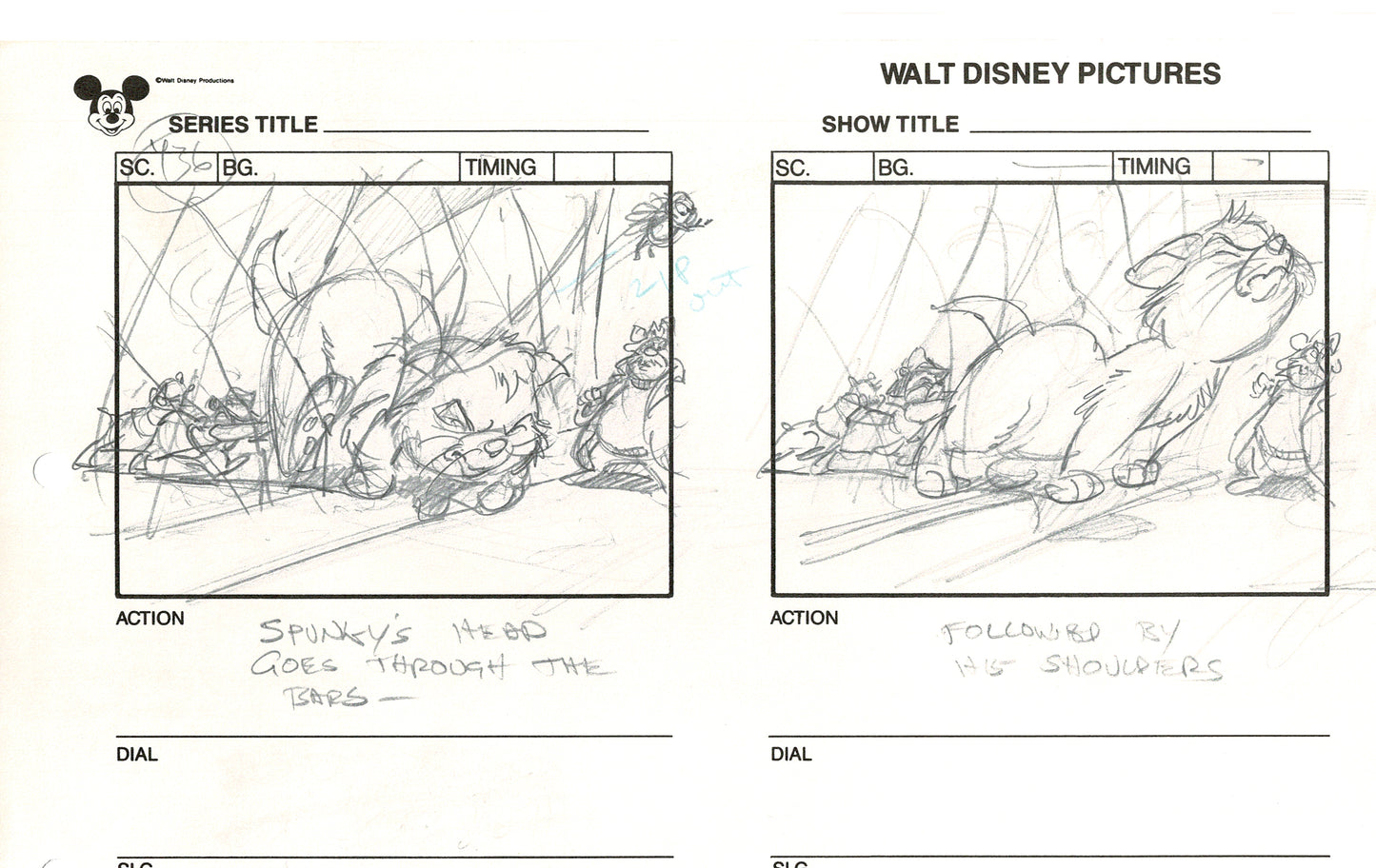 Chip n Dale Rescue Rangers Original Production Animation Storyboard Walt Disney FIRST EPISODE 1988 A94