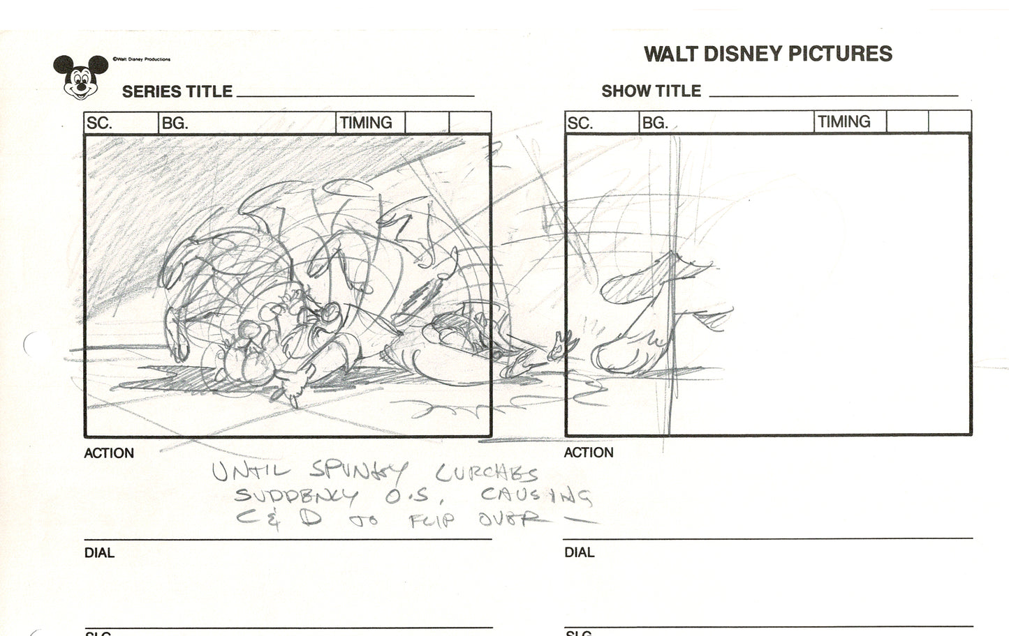 Chip n Dale Rescue Rangers Original Production Animation Storyboard Walt Disney FIRST EPISODE 1988 A95