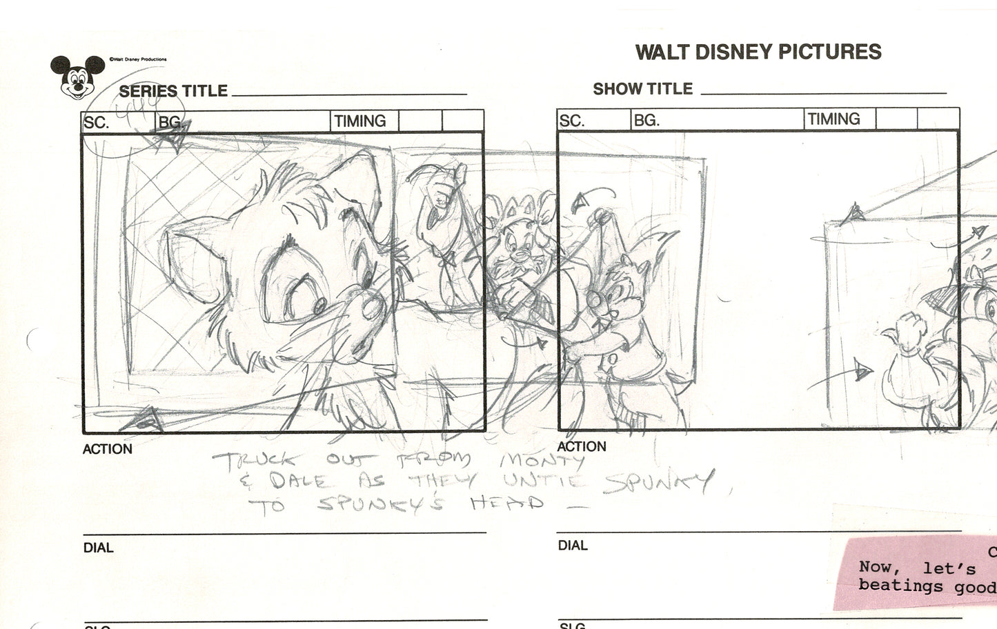 Chip n Dale Rescue Rangers Original Production Animation Storyboard Walt Disney FIRST EPISODE 1988 A99