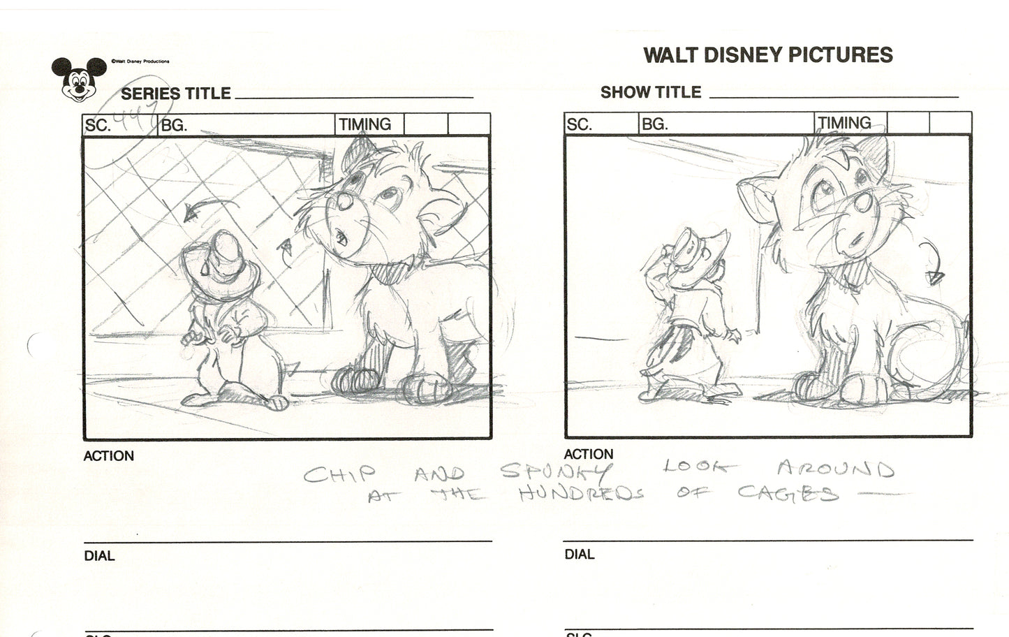 Chip n Dale Rescue Rangers Original Production Animation Storyboard Walt Disney FIRST EPISODE 1988 A102