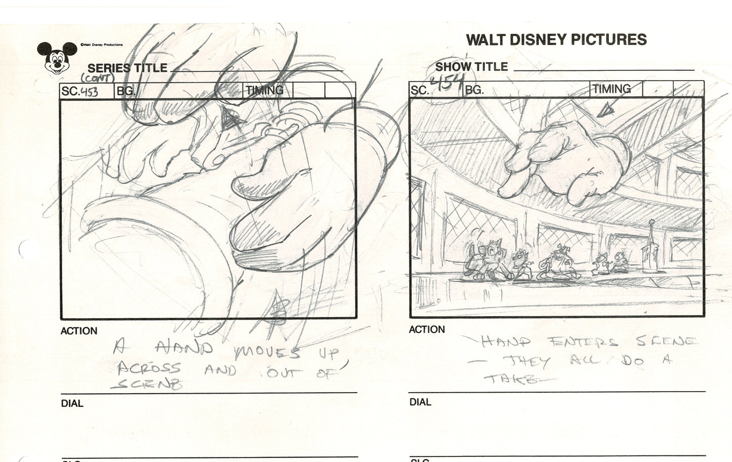 Chip n Dale Rescue Rangers Original Production Animation Storyboard Walt Disney FIRST EPISODE 1988 A107
