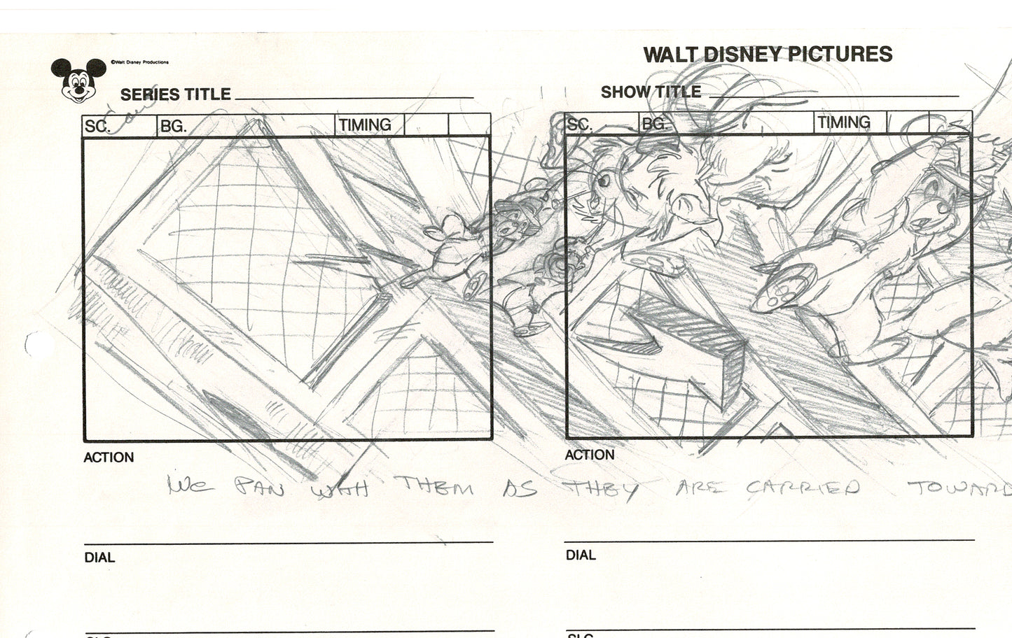 Chip n Dale Rescue Rangers Original Production Animation Storyboard Walt Disney FIRST EPISODE 1988 A110
