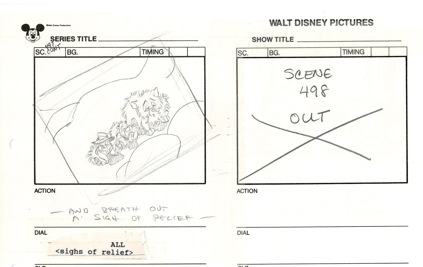 Chip n Dale Rescue Rangers Original Production Animation Storyboard Walt Disney FIRST EPISODE 1988 A122
