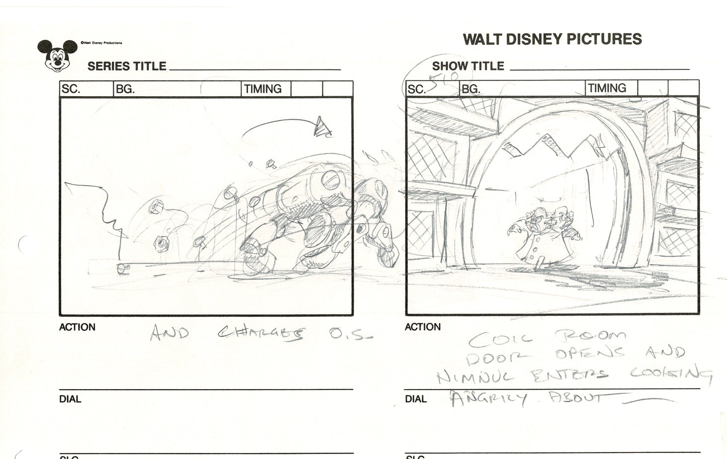 Chip n Dale Rescue Rangers Original Production Animation Storyboard Walt Disney FIRST EPISODE 1988 A132
