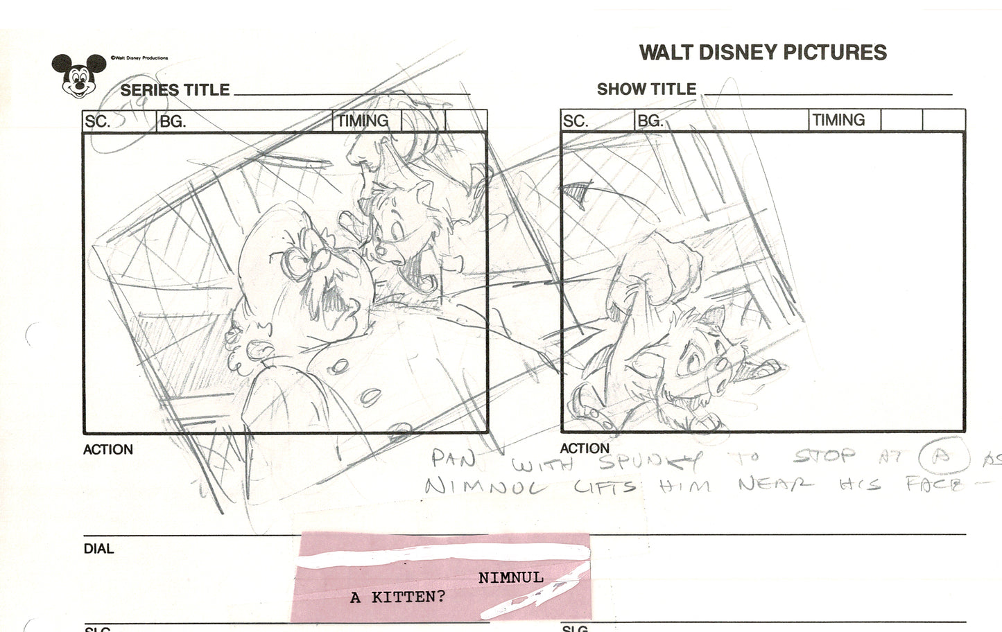 Chip n Dale Rescue Rangers Original Production Animation Storyboard Walt Disney FIRST EPISODE 1988 A140