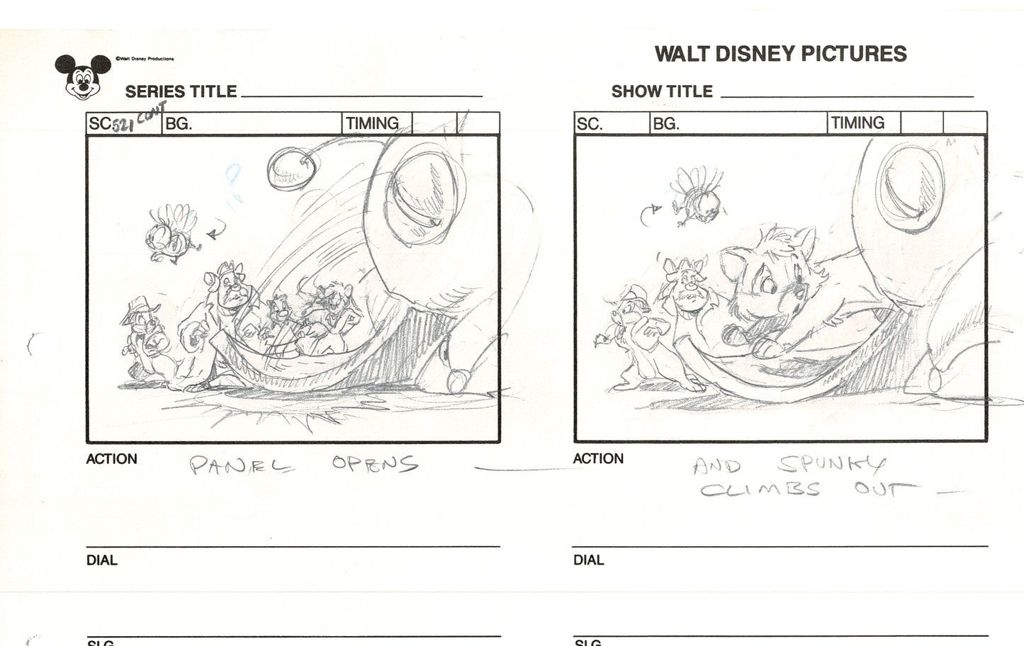 Chip n Dale Rescue Rangers Original Production Animation Storyboard Walt Disney FIRST EPISODE 1988 A144
