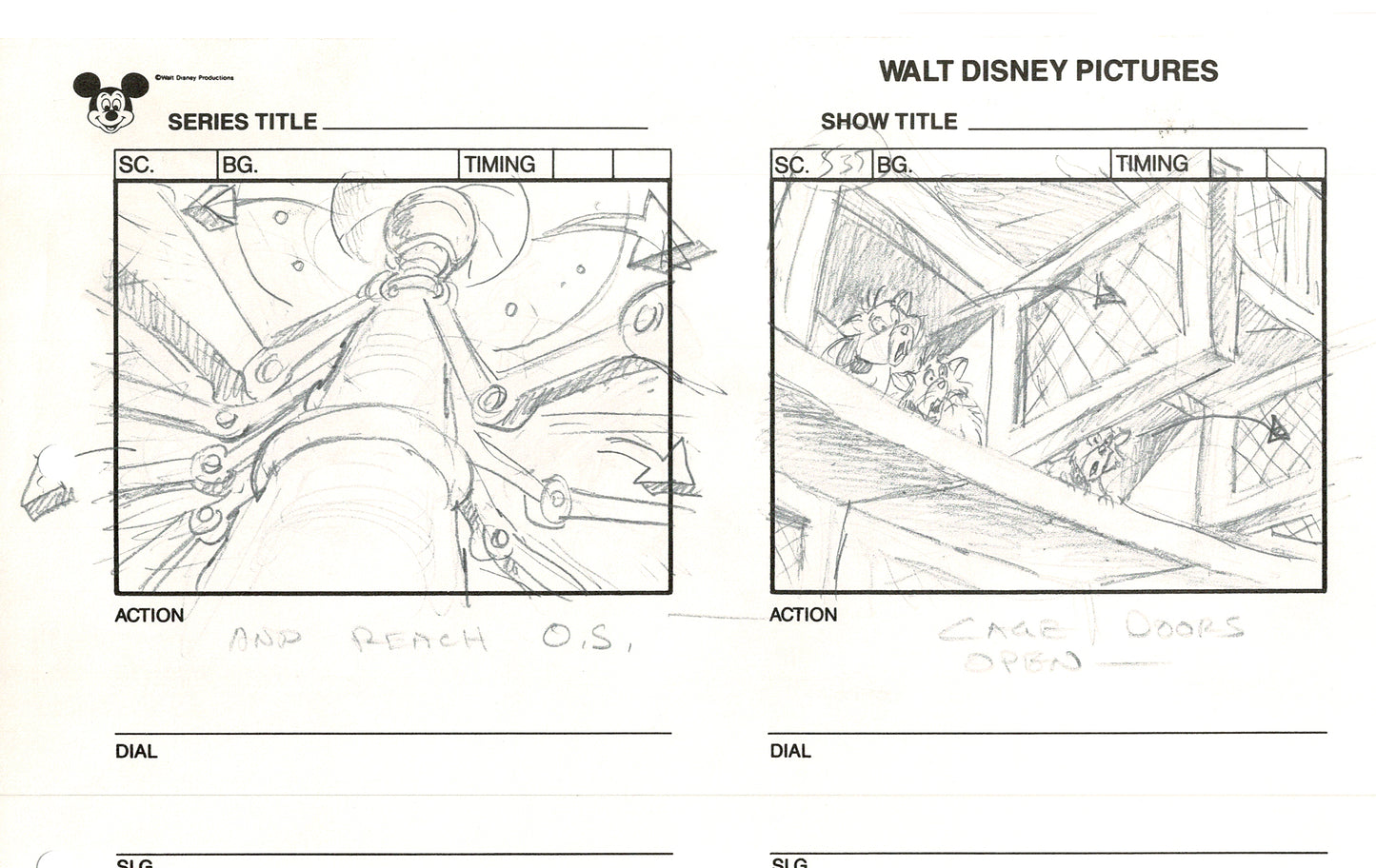 Chip n Dale Rescue Rangers Original Production Animation Storyboard Walt Disney FIRST EPISODE 1988 A147