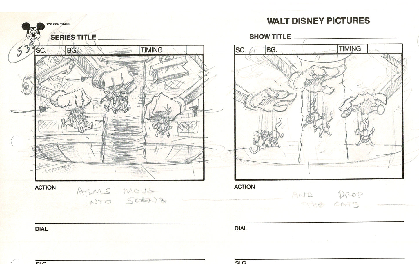 Chip n Dale Rescue Rangers Original Production Animation Storyboard Walt Disney FIRST EPISODE 1988 A150