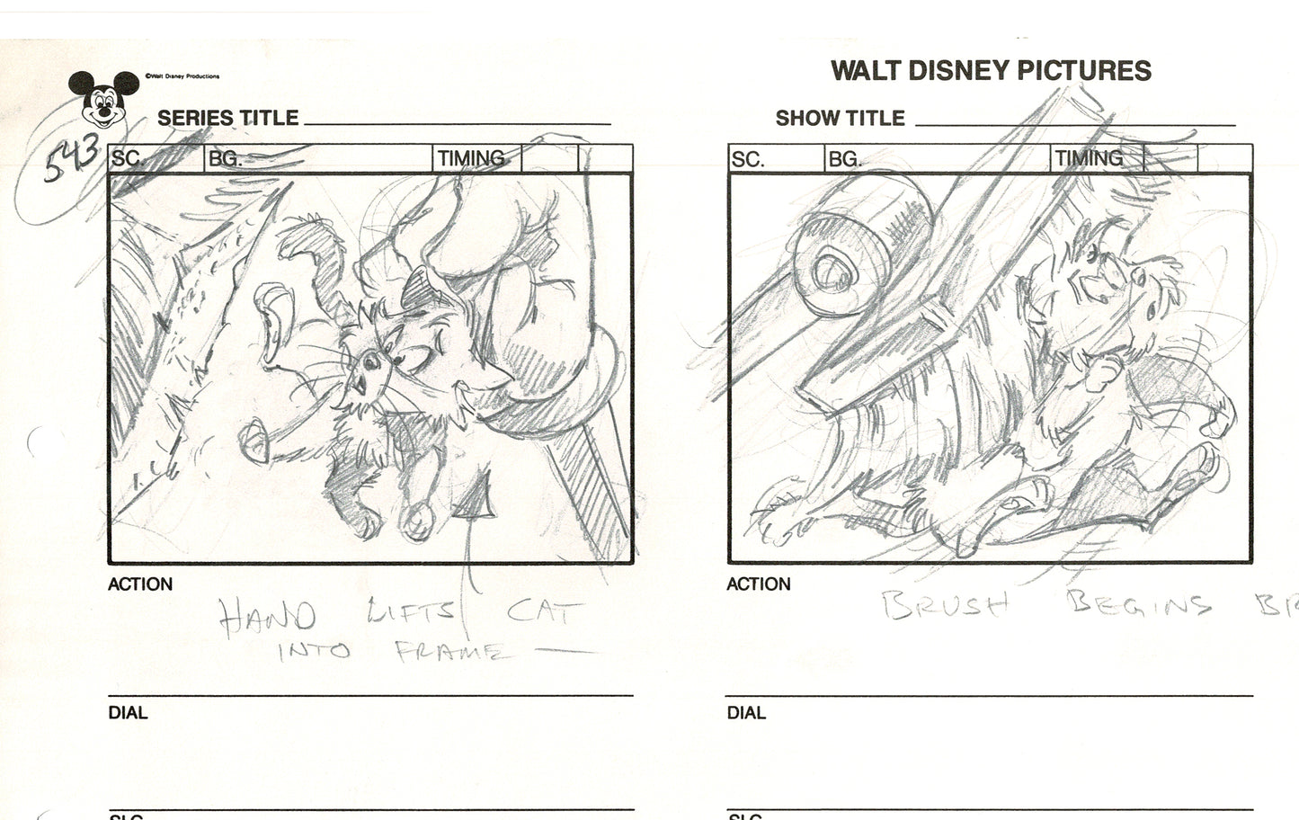 Chip n Dale Rescue Rangers Original Production Animation Storyboard Walt Disney FIRST EPISODE 1988 A153