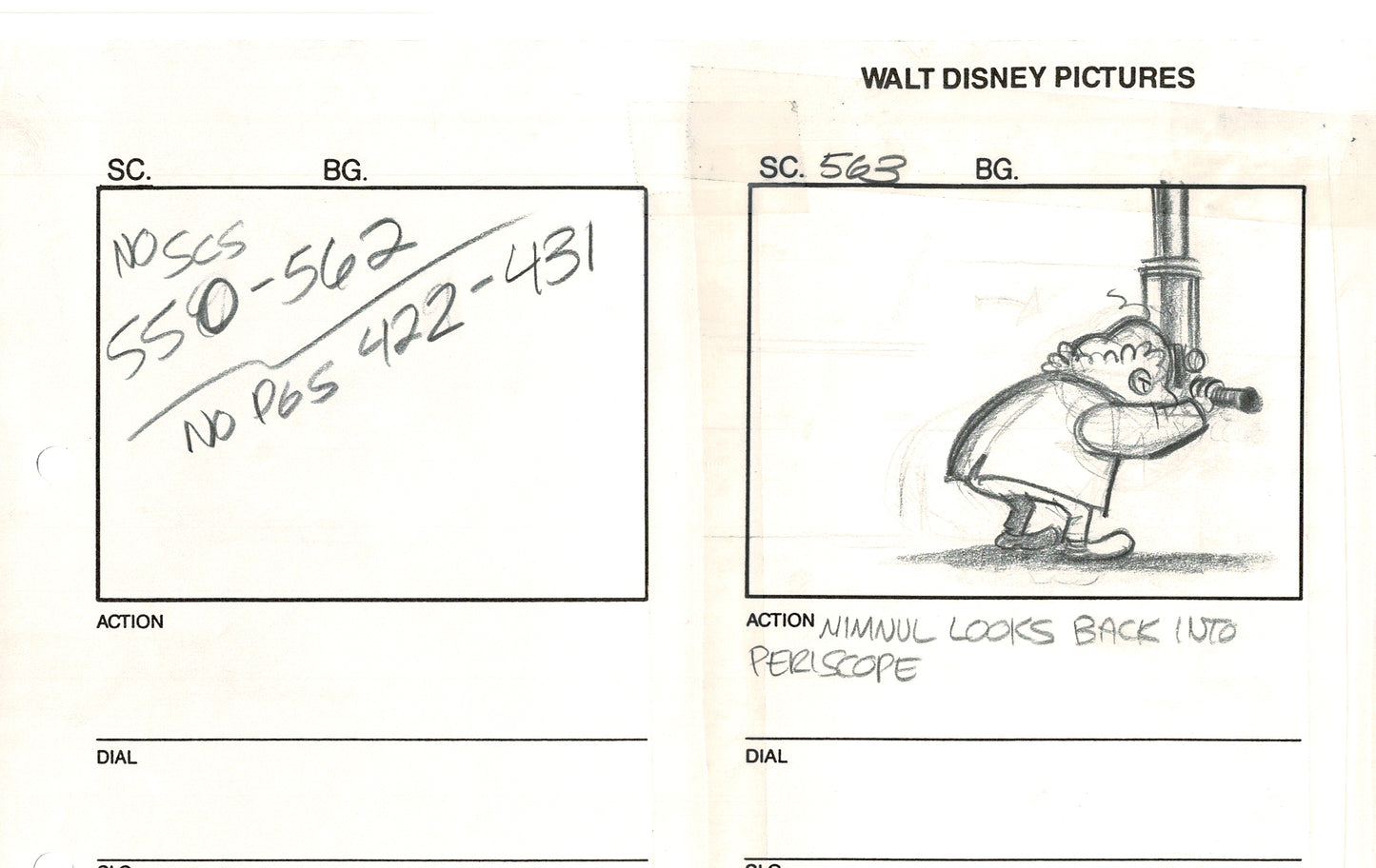 Chip n Dale Rescue Rangers Original Production Animation Storyboard Walt Disney FIRST EPISODE 1988 A158