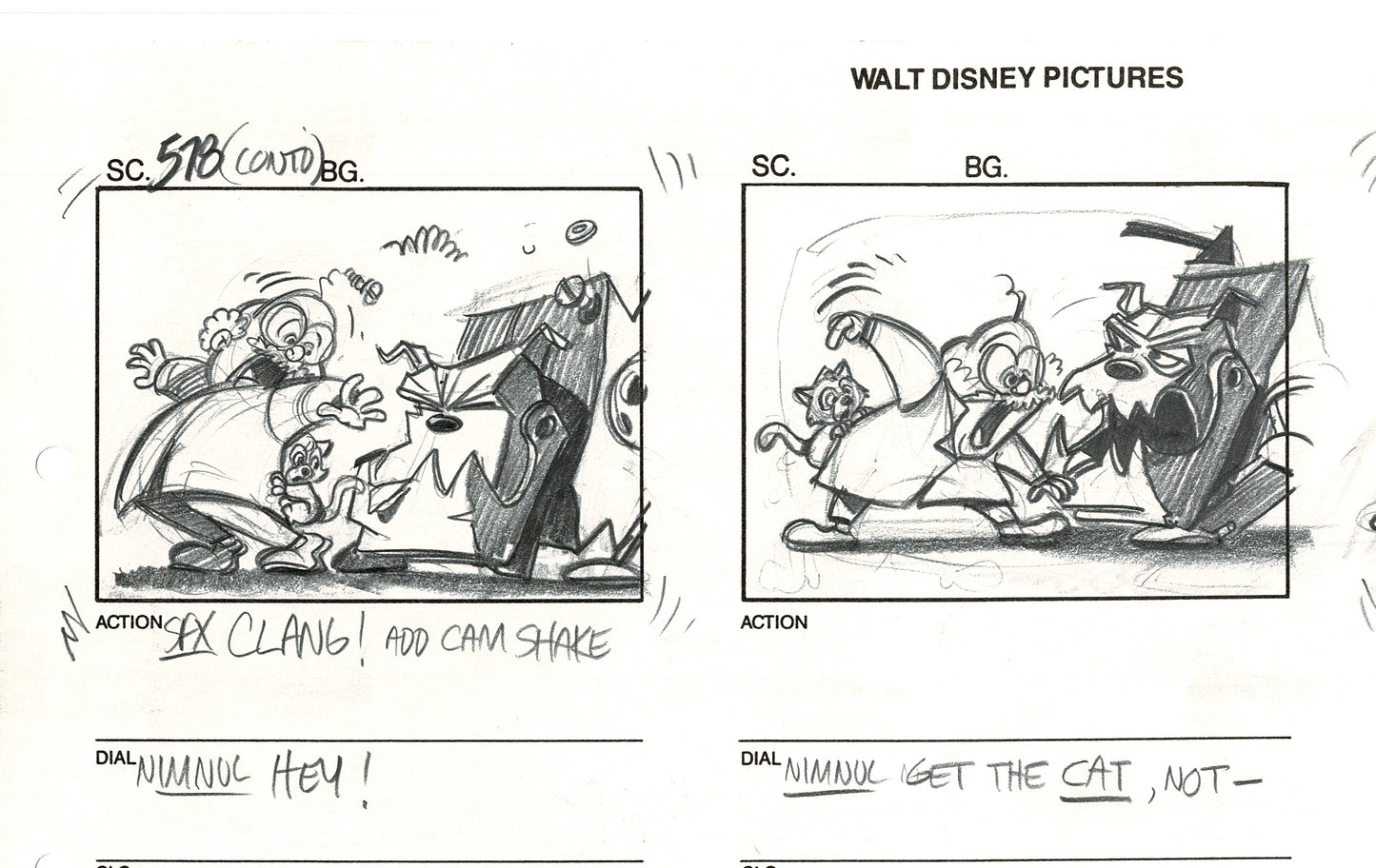 Chip n Dale Rescue Rangers Original Production Animation Storyboard Walt Disney FIRST EPISODE 1988 A169