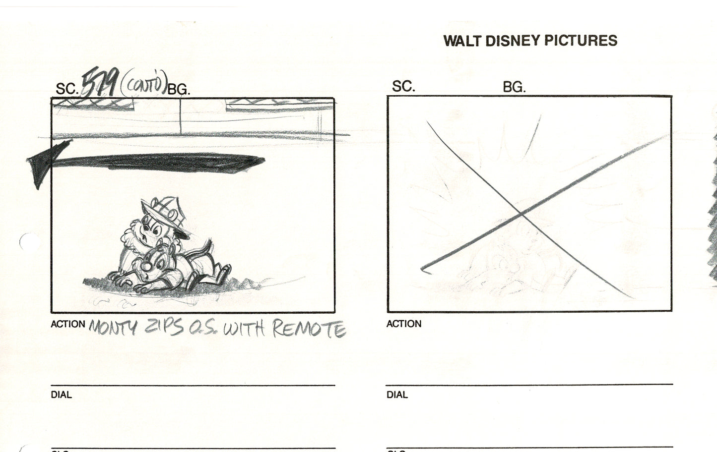 Chip n Dale Rescue Rangers Original Production Animation Storyboard Walt Disney FIRST EPISODE 1988 A171