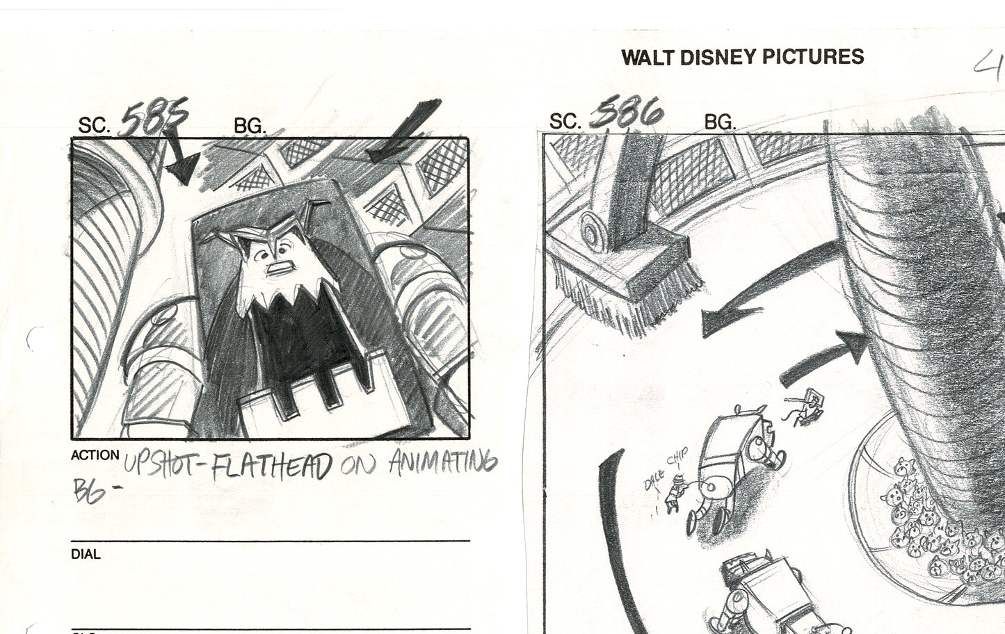 Chip n Dale Rescue Rangers Original Production Animation Storyboard Walt Disney FIRST EPISODE 1988 A175