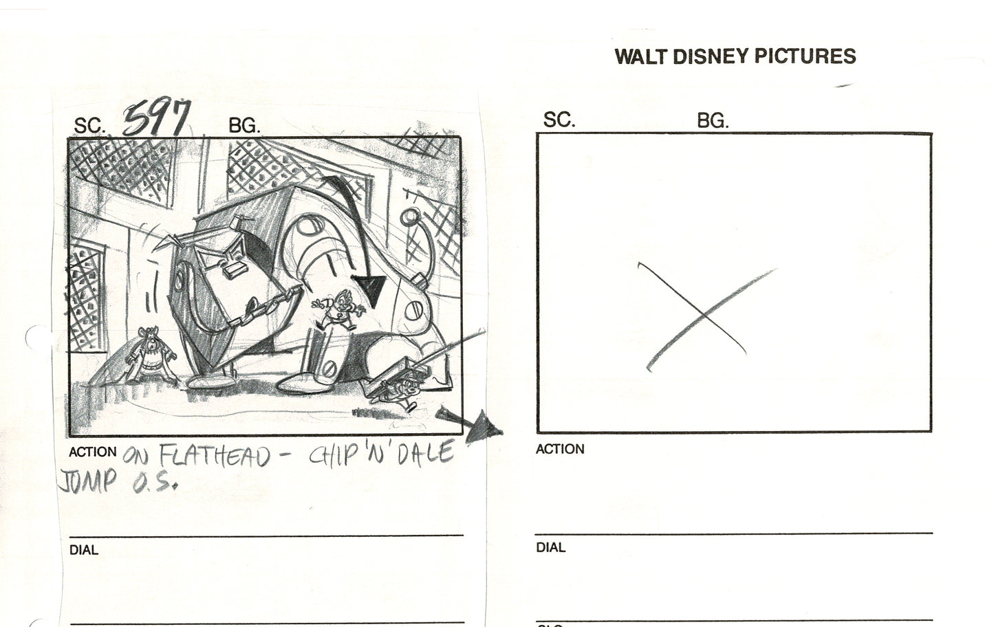 Chip n Dale Rescue Rangers Original Production Animation Storyboard Walt Disney FIRST EPISODE 1988 A182