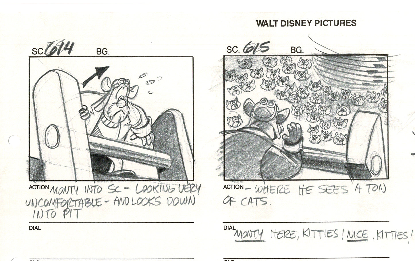 Chip n Dale Rescue Rangers Original Production Animation Storyboard Walt Disney FIRST EPISODE 1988 A192