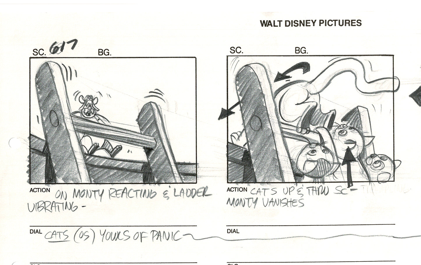 Chip n Dale Rescue Rangers Original Production Animation Storyboard Walt Disney FIRST EPISODE 1988 A193