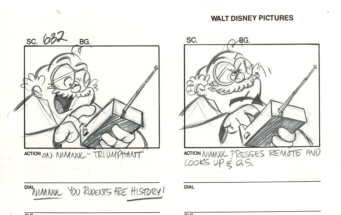 Chip n Dale Rescue Rangers Original Production Animation Storyboard Walt Disney FIRST EPISODE 1988 A195