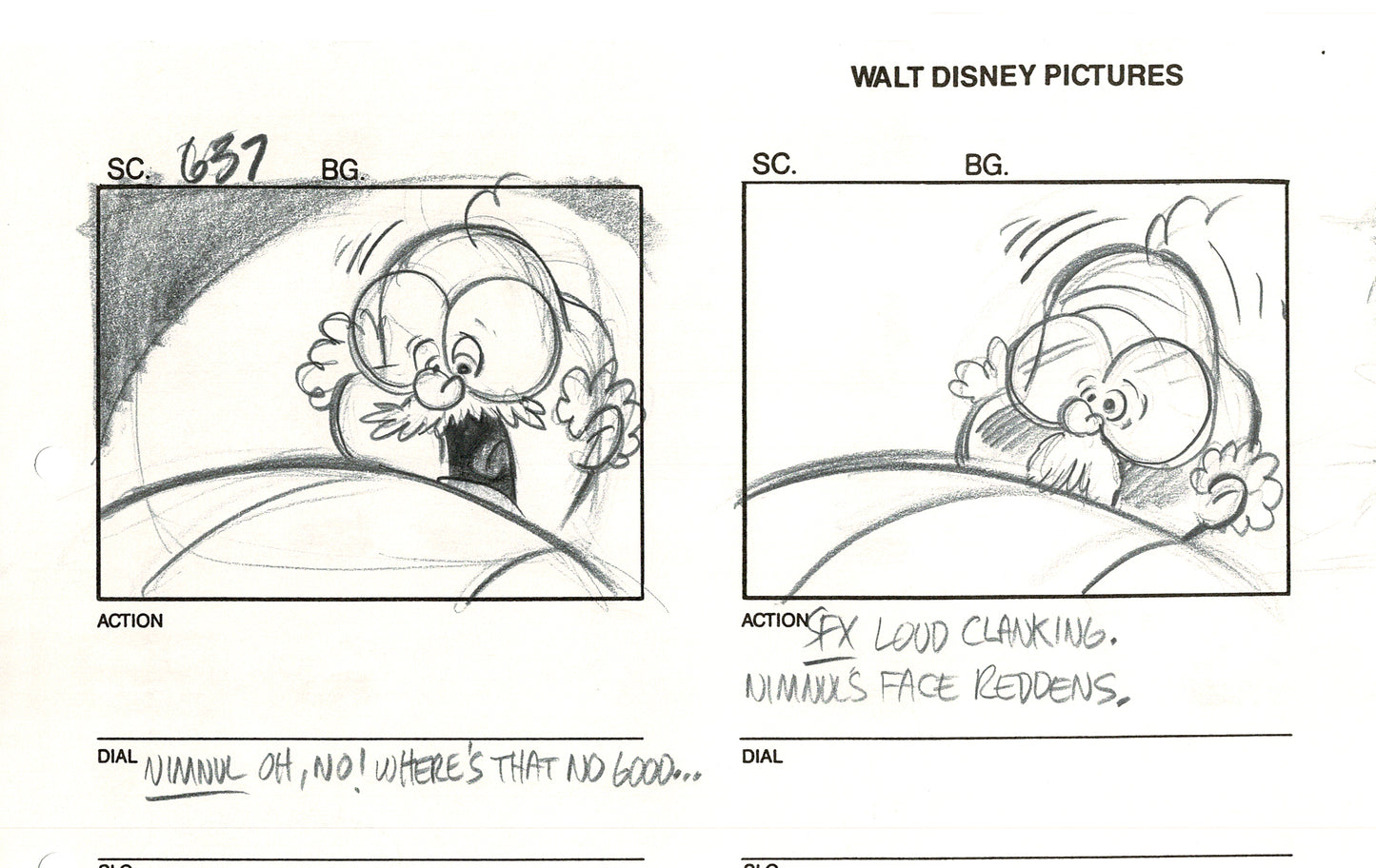 Chip n Dale Rescue Rangers Original Production Animation Storyboard Walt Disney FIRST EPISODE 1988 A199