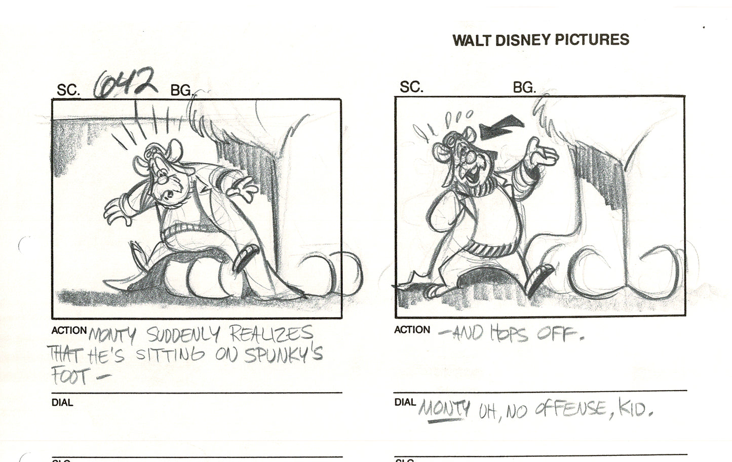 Chip n Dale Rescue Rangers Original Production Animation Storyboard Walt Disney FIRST EPISODE 1988 A204