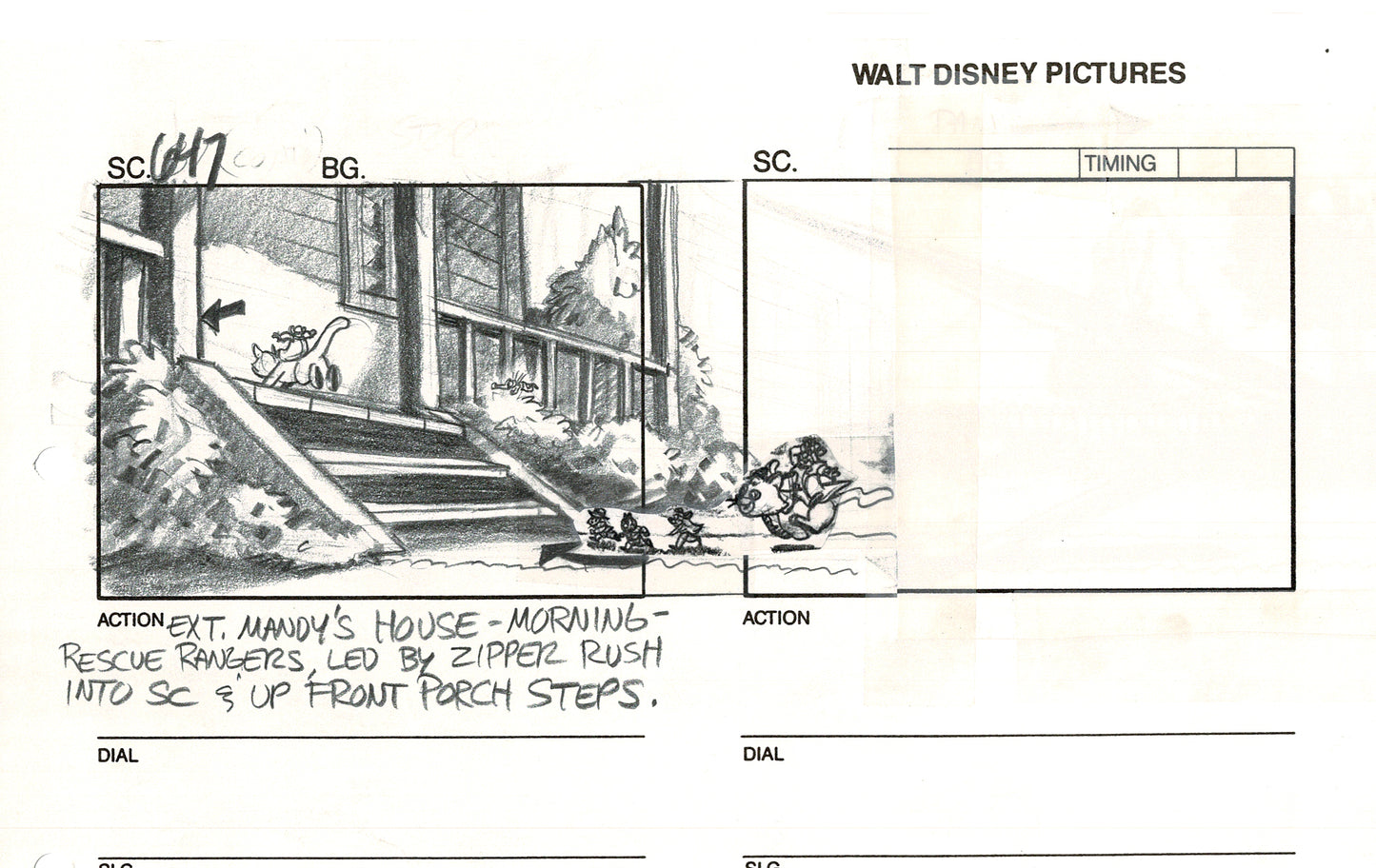 Chip n Dale Rescue Rangers Original Production Animation Storyboard Walt Disney FIRST EPISODE 1988 A206