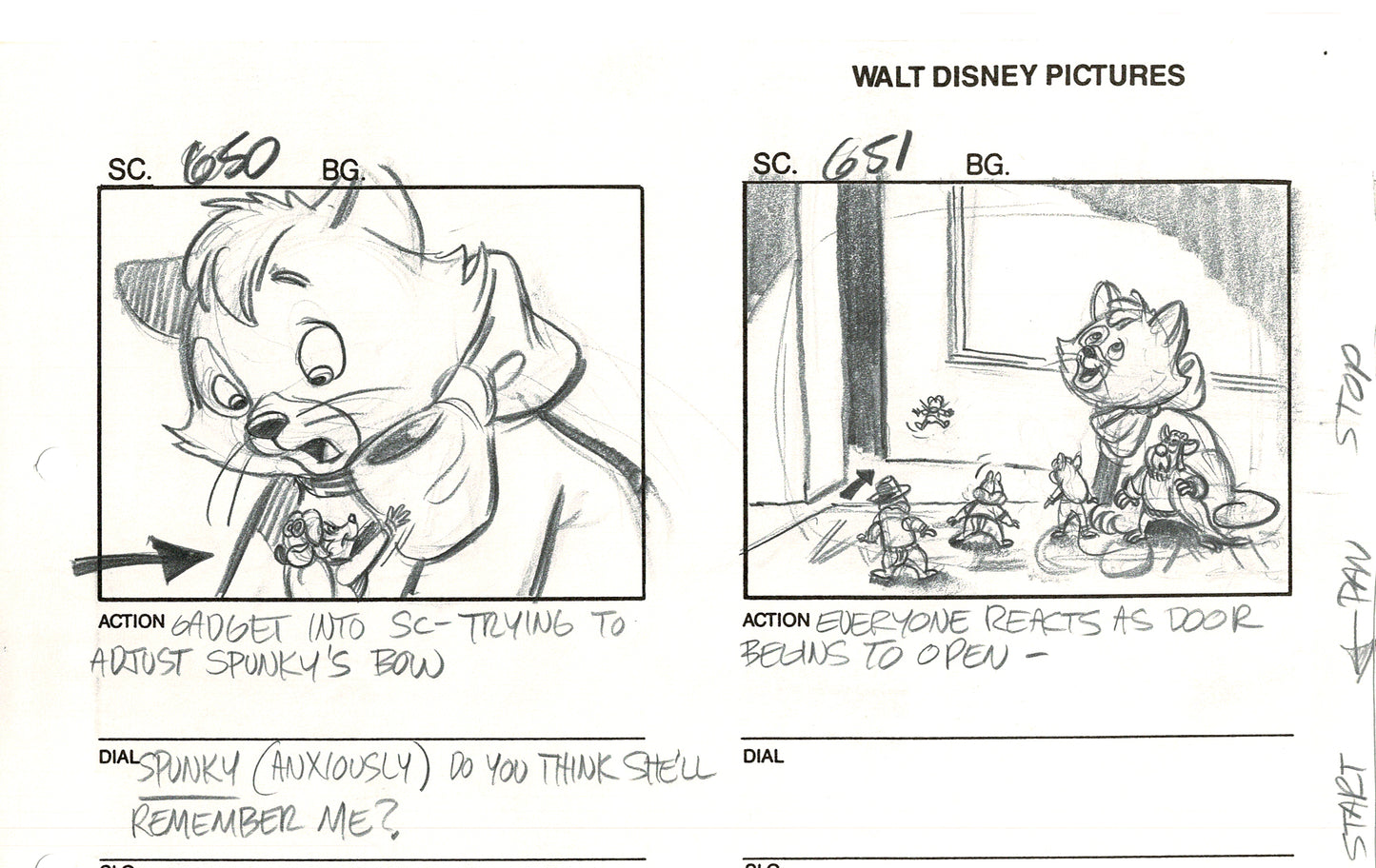Chip n Dale Rescue Rangers Original Production Animation Storyboard Walt Disney FIRST EPISODE 1988 A208