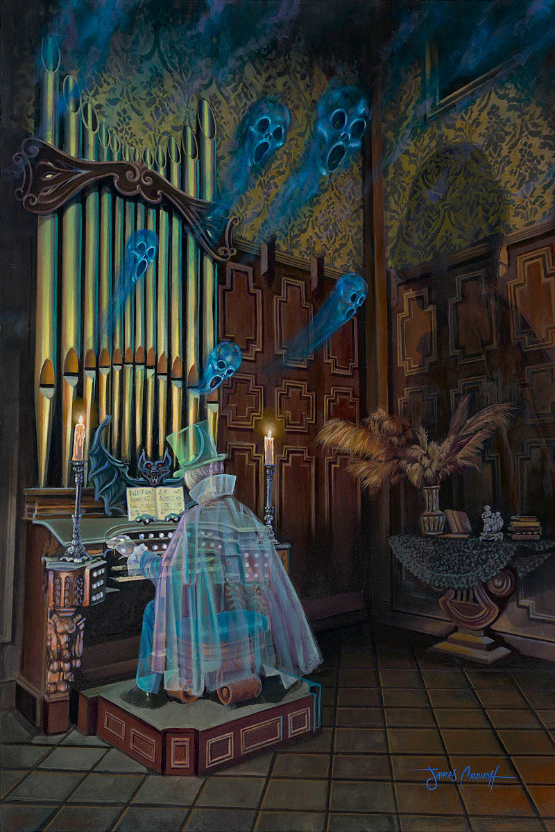 Haunted Mansion Walt Disney Fine Art James Crouch Signed Limited Edition of 95 Print on Canvas "The Organist"