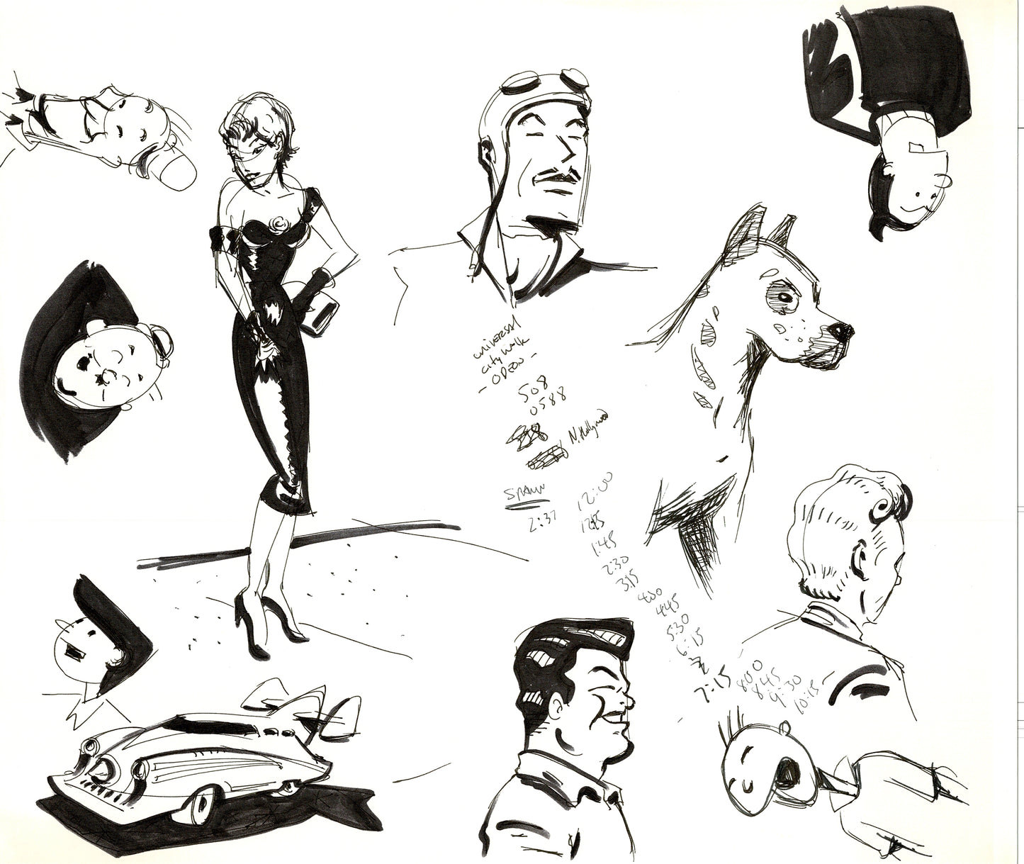 Dave Bullock Hand-Drawn Comic Illustration for Covers and Book DC H8