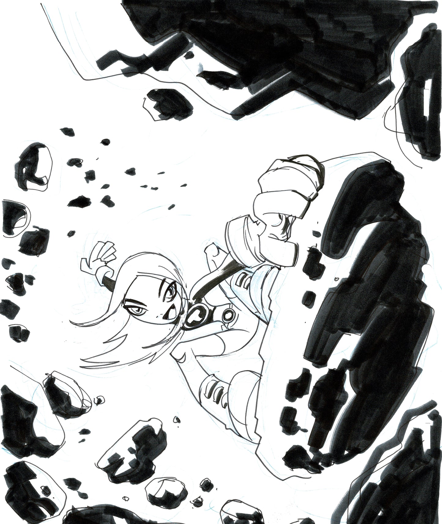 Dave Bullock Hand-Drawn Comic Illustration for Covers and Book DC H17