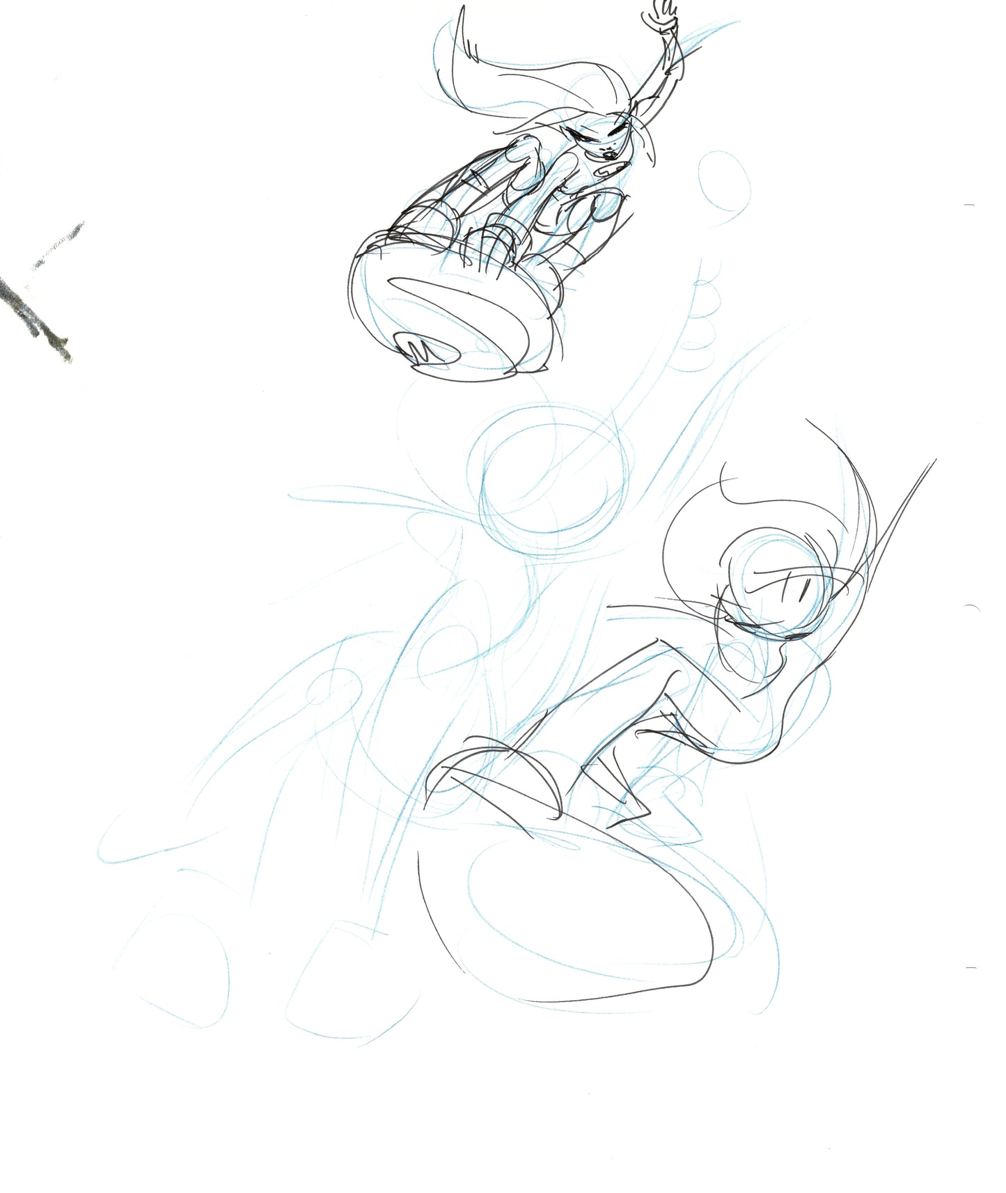 Dave Bullock 2 LOT Hand-Drawn Comic Illustrations for Covers and Book DC L21