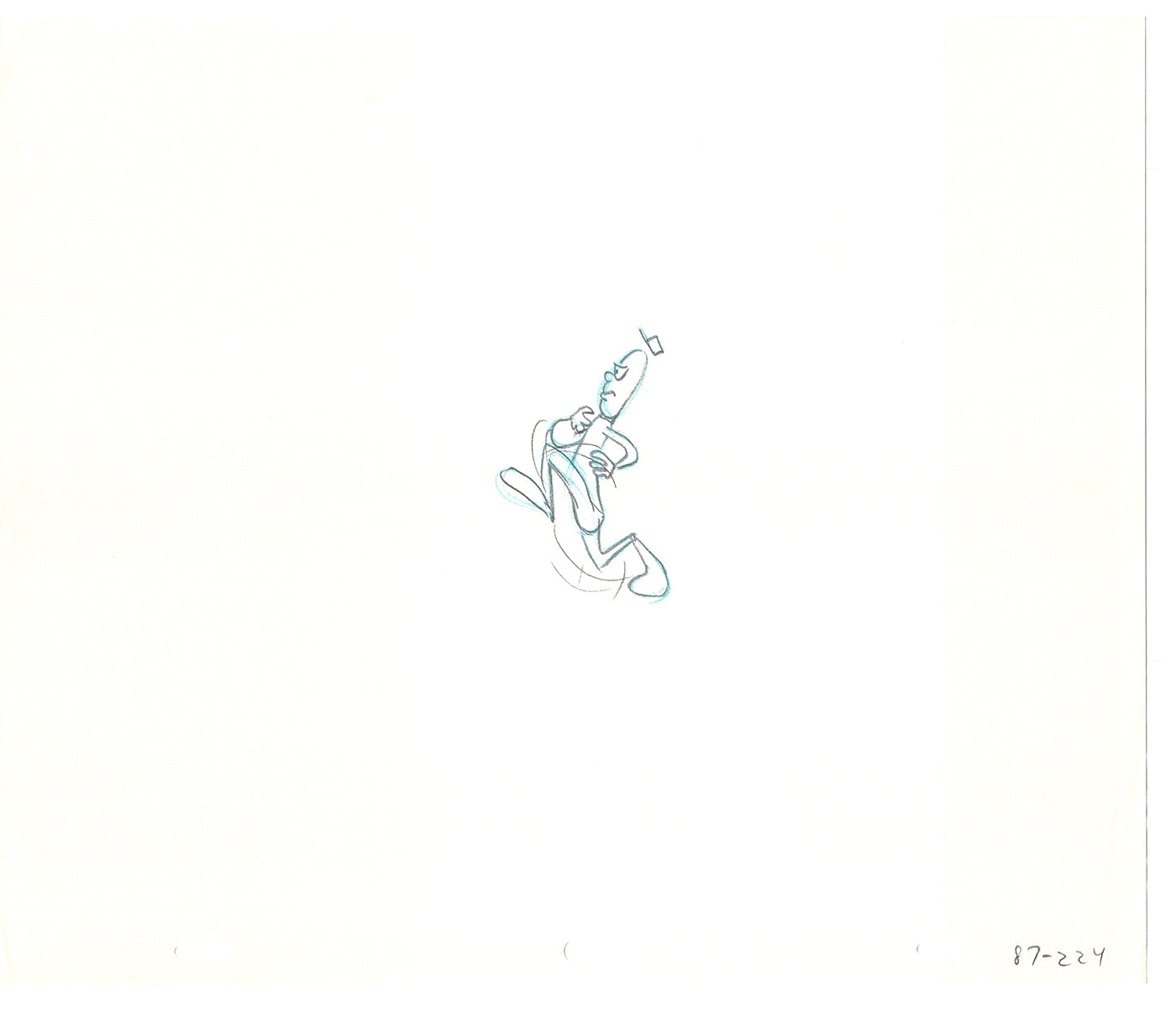 Sesame Street Two Cel Drawings Detective Anticipation Production Cartoon Ivanick 1989 DD247