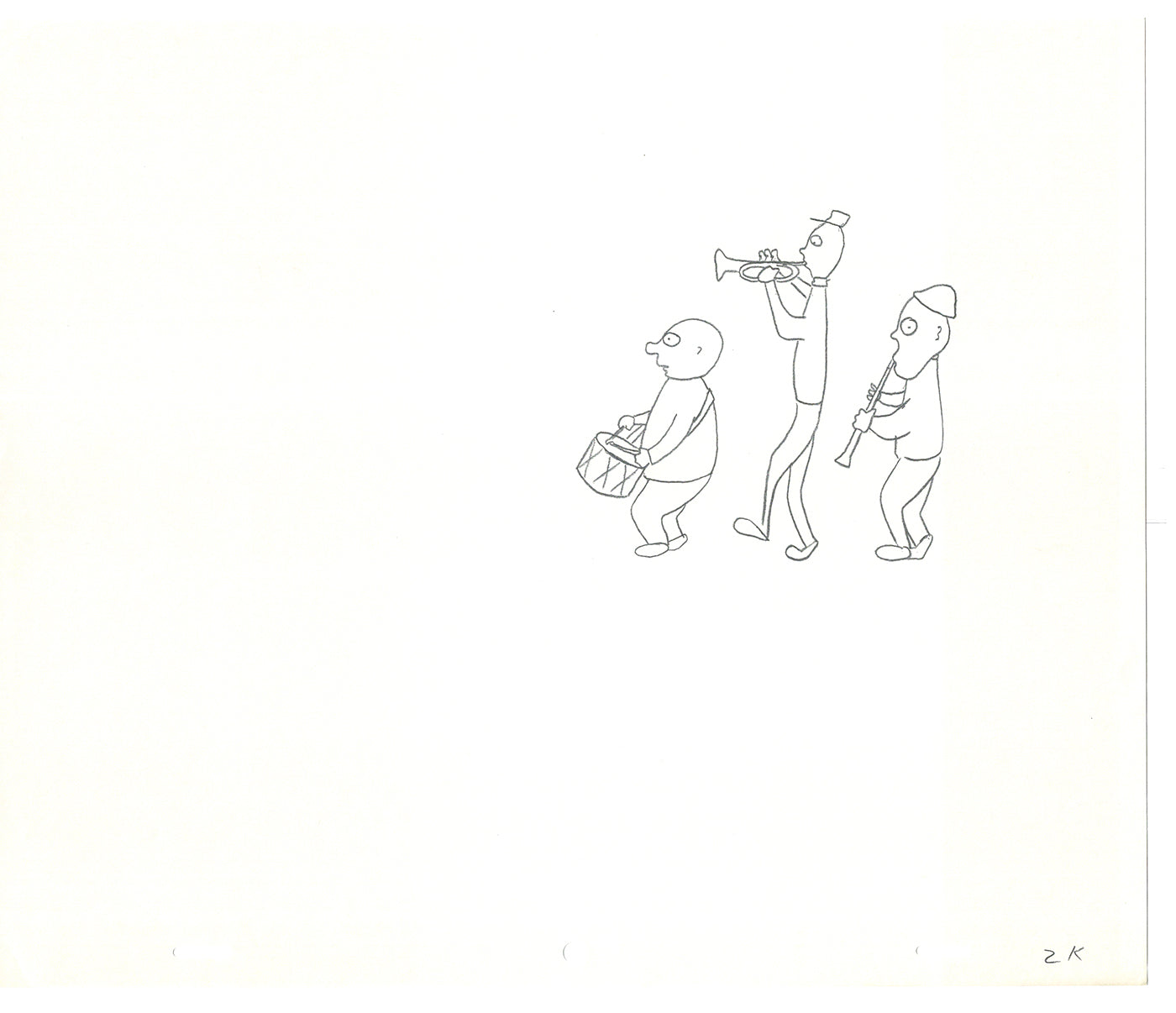 Sesame Street Two Cel Drawings Detective Anticipation Production Cartoon Ivanick 1989 DD271