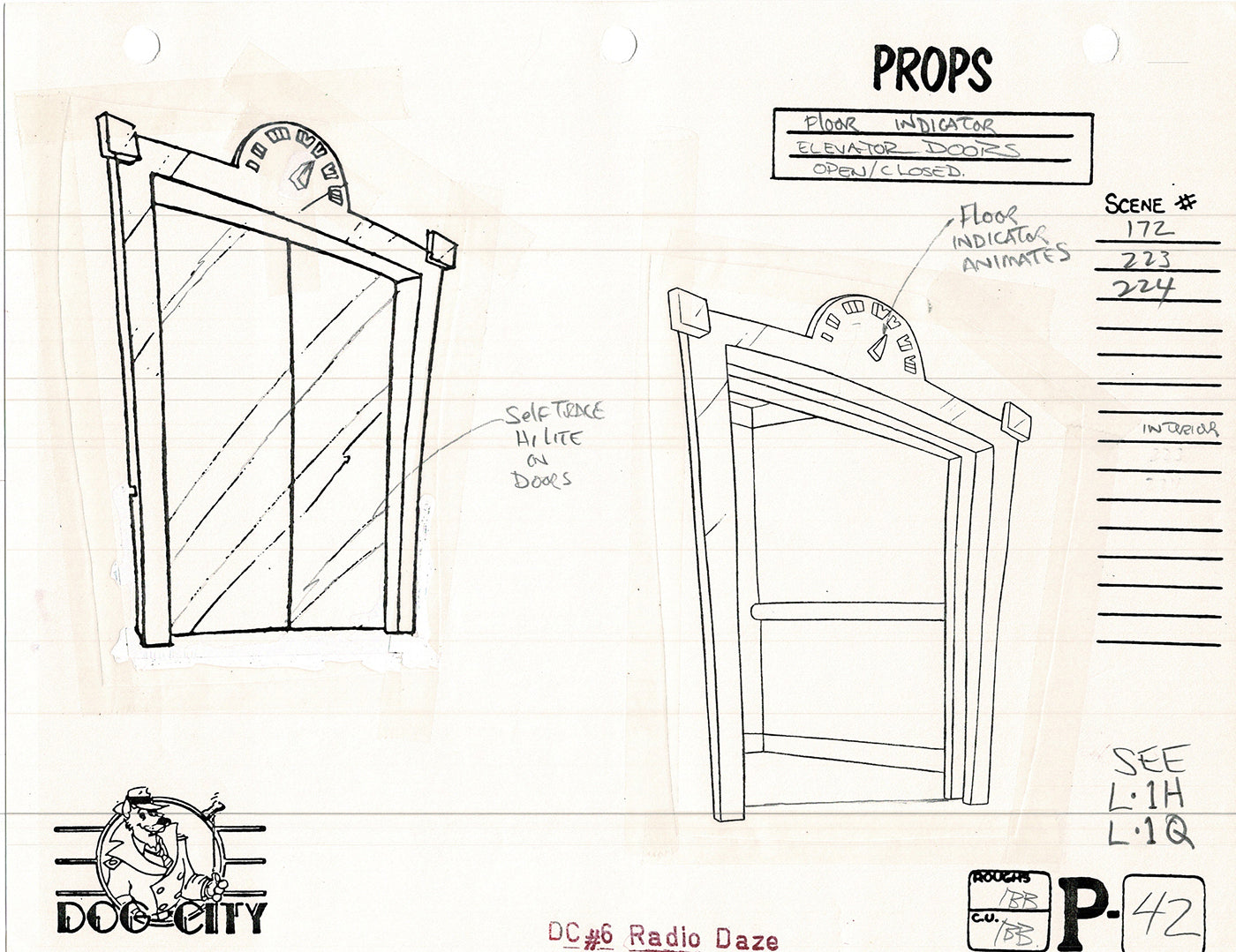 Dog City Grp of 3 Animation Model Sheets Cartoon Henson Fox Nelvana 1992-4 A-046